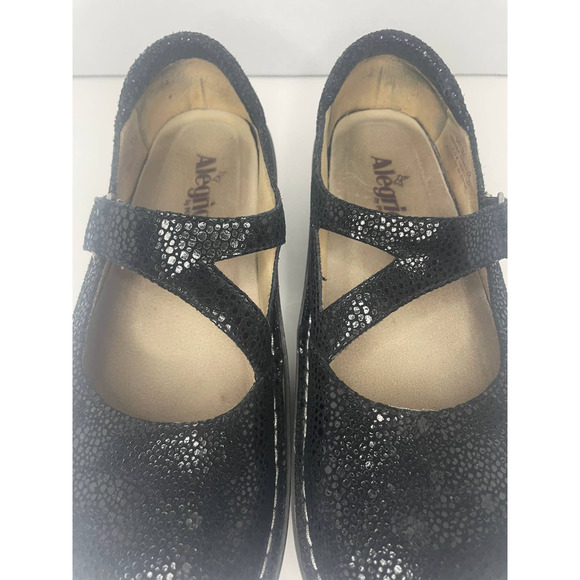 Alegria Dayna 561 Black Dottie Mary Jane Shiny Platform Wedge Platform Women’s 9 - Picture 10 of 10
